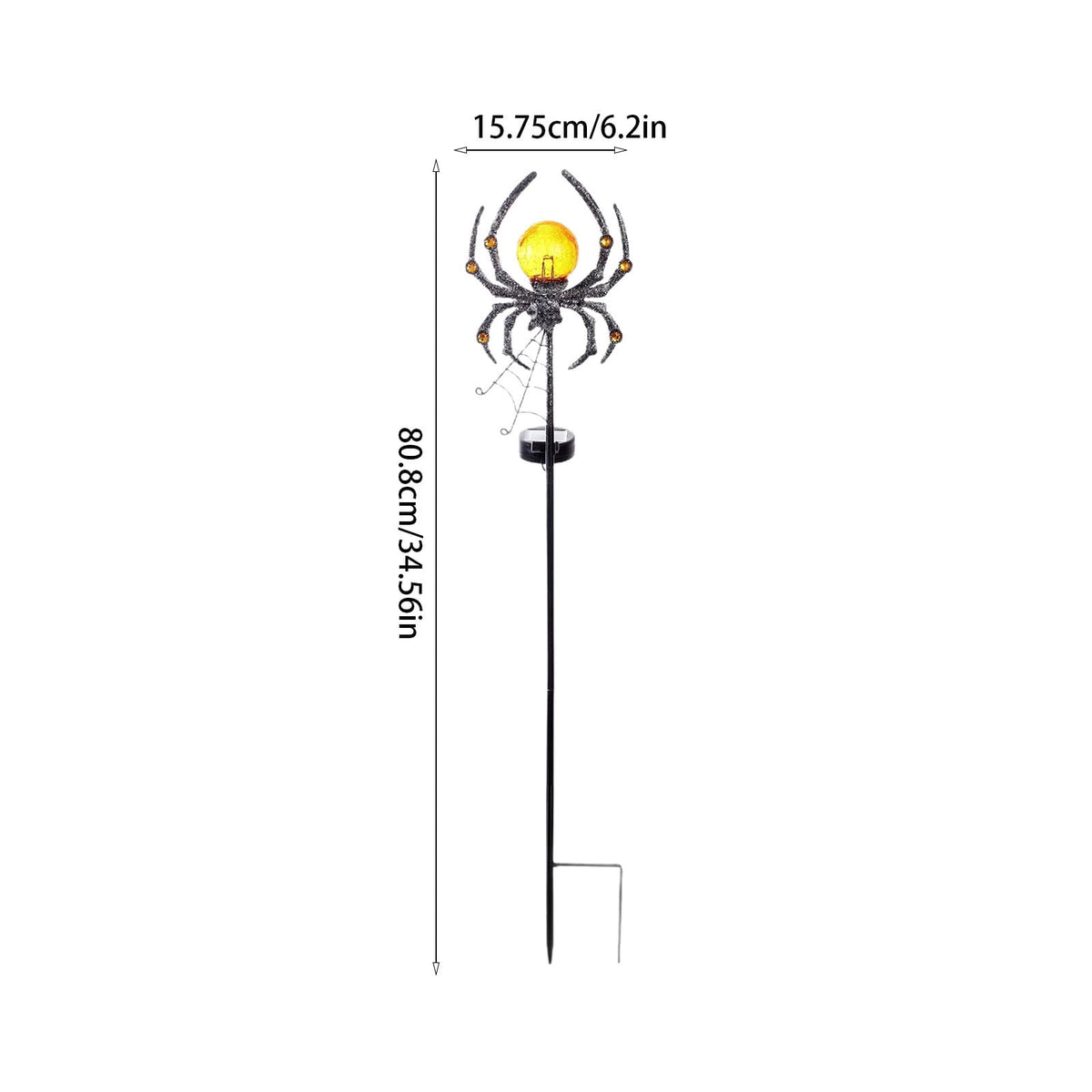 Halloween Solar Garden Stake Light,Metal Hanging Pumpkin Lantern Waterproof for Yard Lawn Proch
