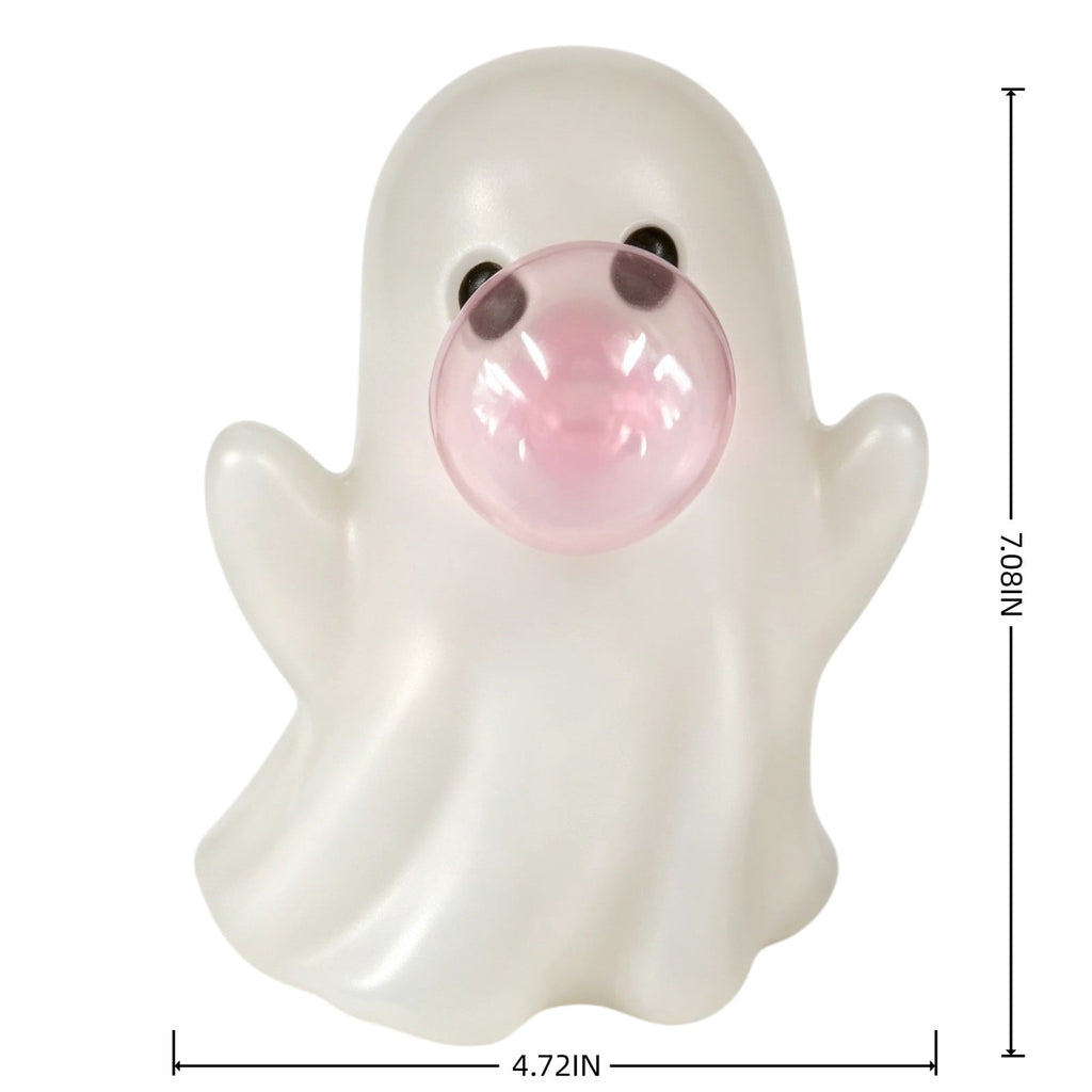 Lighted Halloween Ghost Candy Bowl, Cute LED Ghost Holding Pumpkin Candy Bucket for Trick or Treat, Outdoor Halloween Decorations for Front Porch, Indoor Yard Patio Halloween Decor