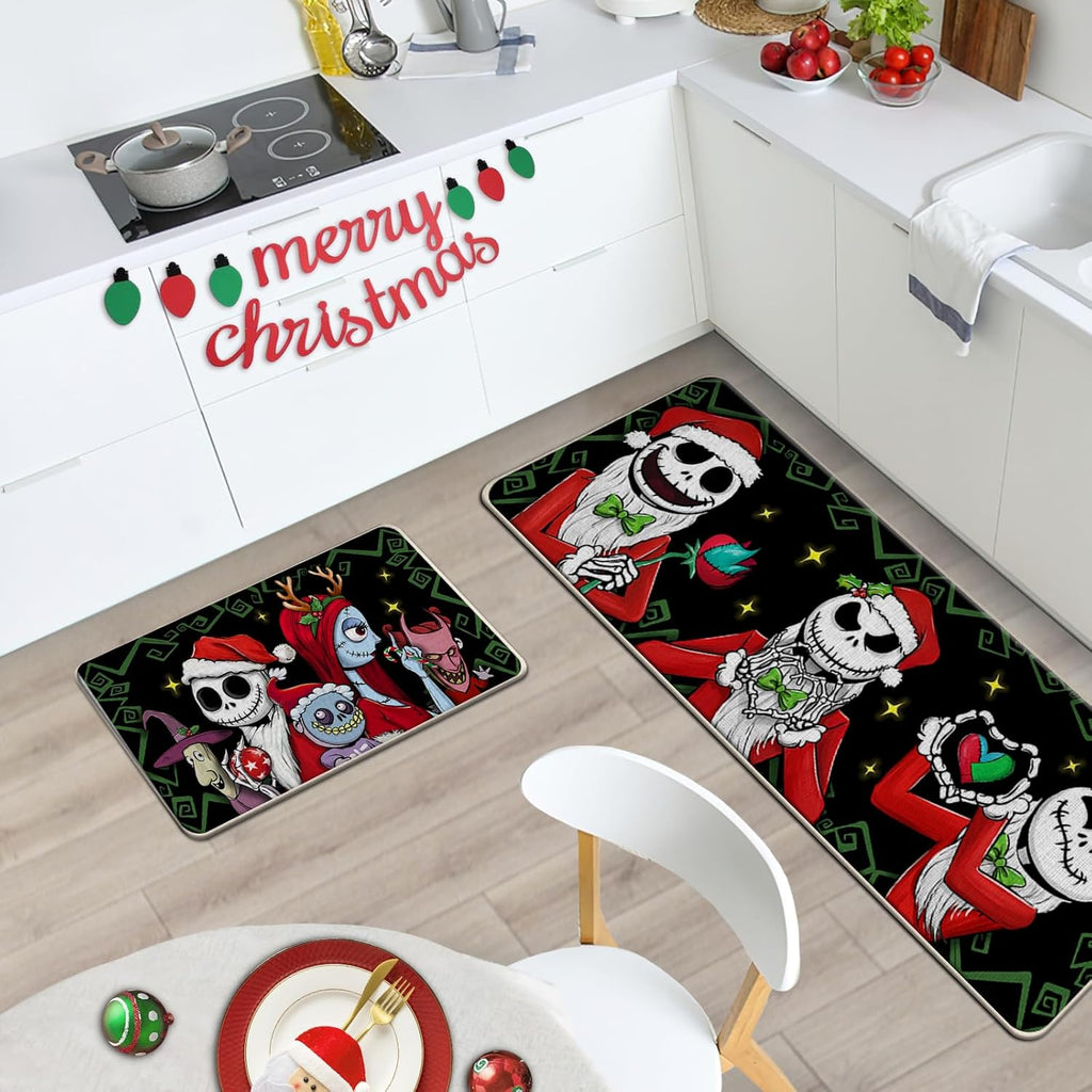Jack Skeleton Door Mat 30x17 inch, Nightmare Christmas Welcome Doormat, Nightmare Christmas Gfits, Nightmare Christmas Decor