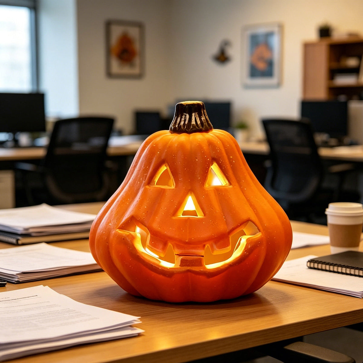 Large LED Lighted Halloween Pumpkin, Weather-Resistant Blow Mold Jack O Lantern Decoration for Outdoor Yard, Porch, Storefront, and Commercial Holiday Displays