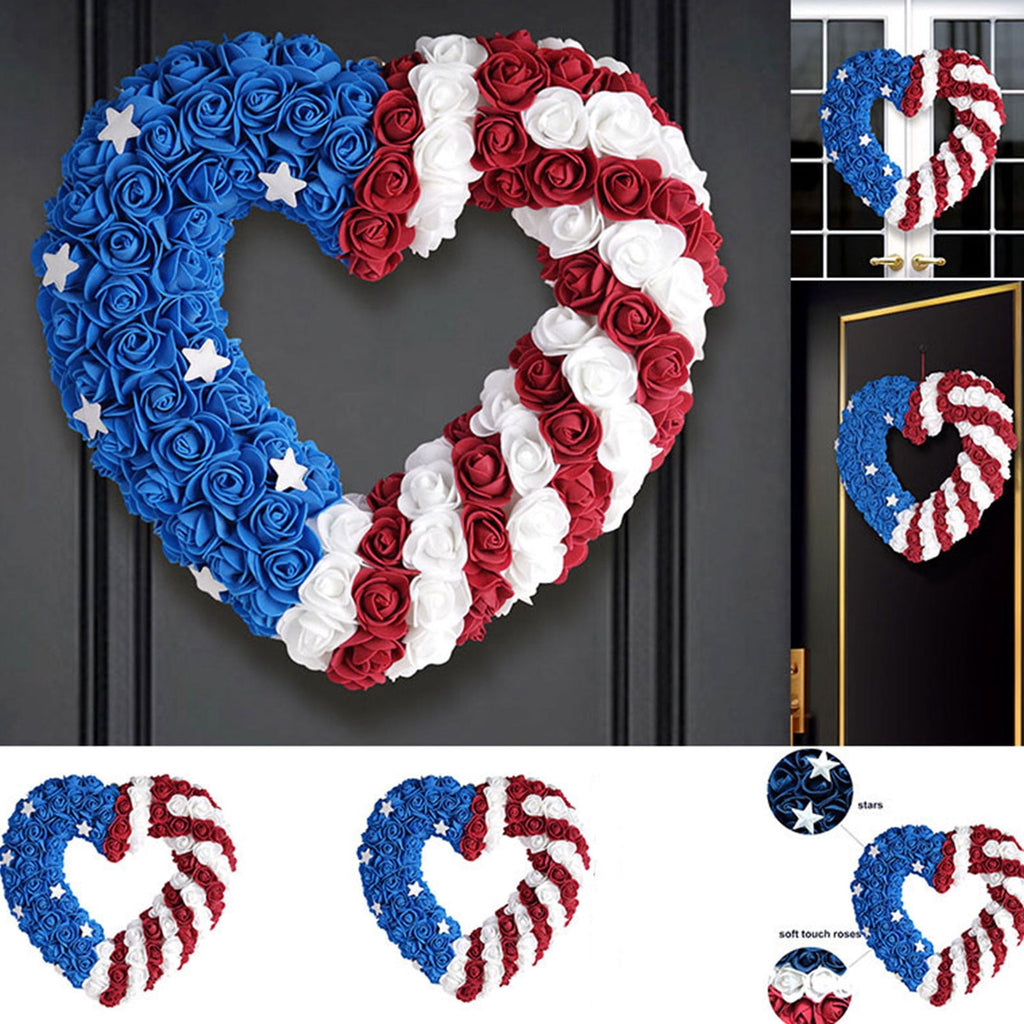AZXY 4th of July Wreath,Patriotic Wreath,Independence Day Wreaths,Memorial Day Decorations