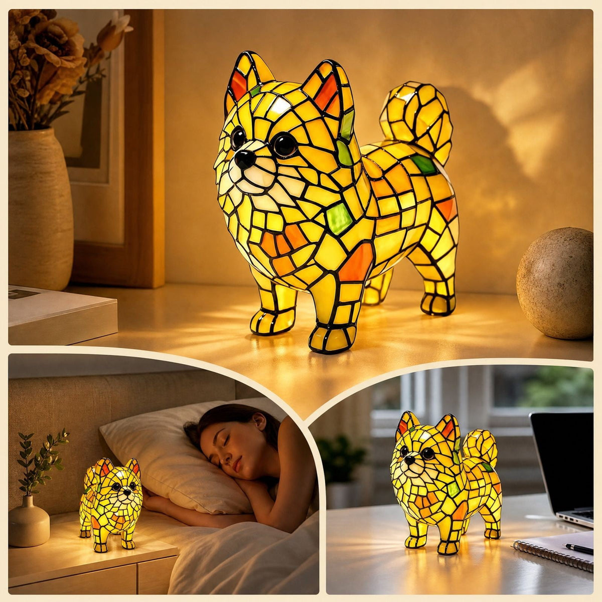 Sruoe Resin Owl Vintage Table Lamp, Decorative Animal Night Light for Bedroom Office Indoor Home Year Round Decor