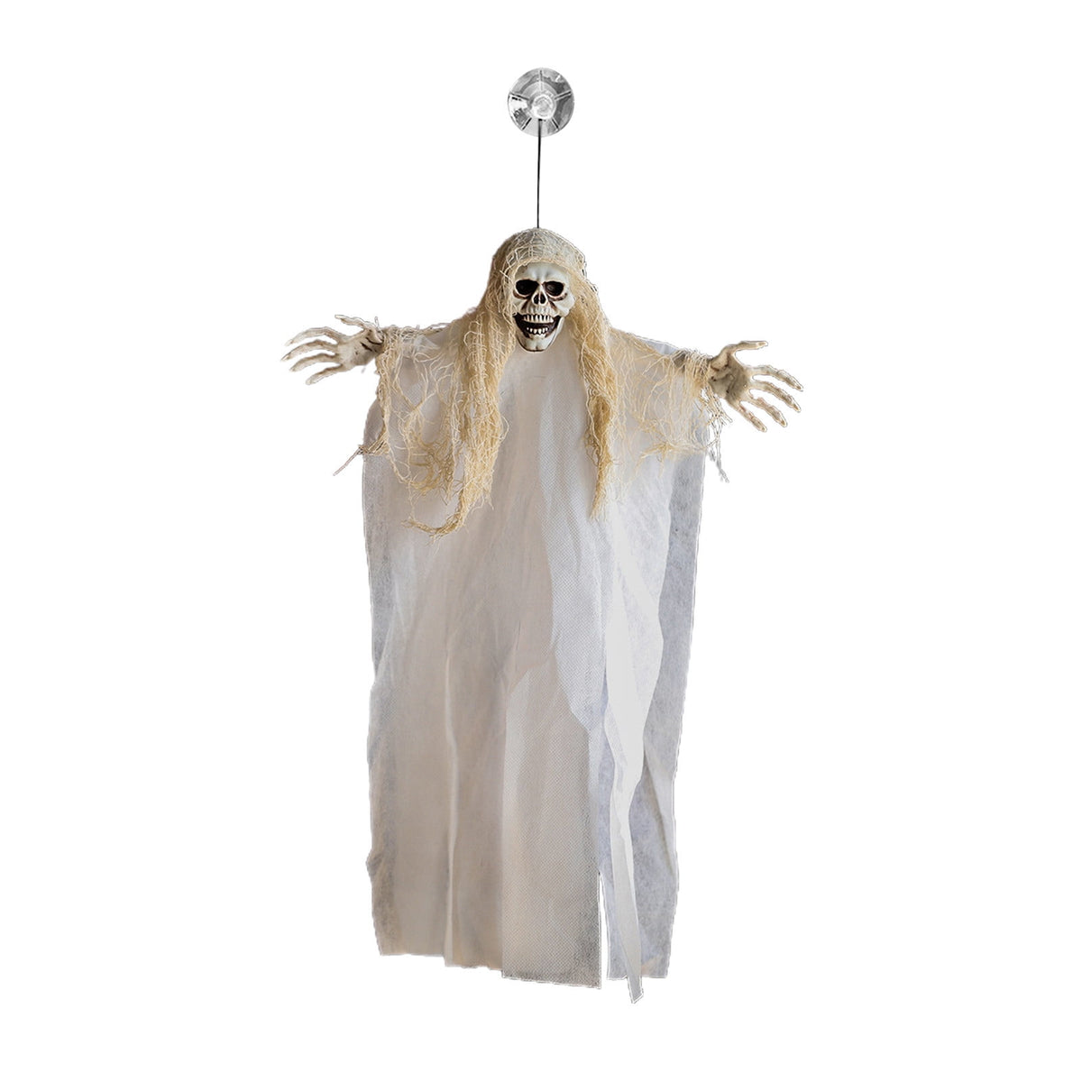 Wadada Halloween Hanging Grim Reapers, Halloween Skeleton Flying Ghosts for Halloween Outdoor Decoration, Haunted Haunted House Prop, Halloween Party Supplies Decor (17x13 Inch, With Suction Cups)