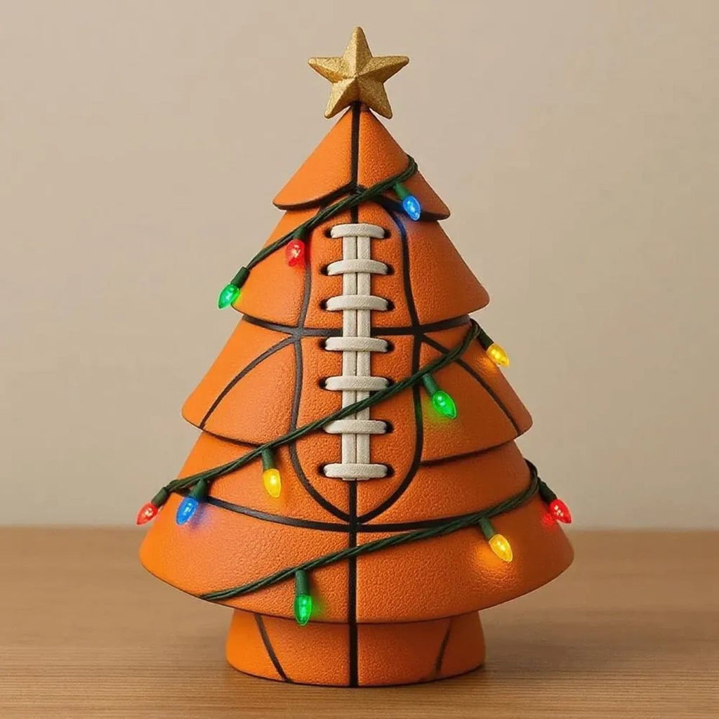 Christmas in july Decorations, Christmas Tree Resin Figurine, Sports Themed Tabletop Decor for Fall Thanksgiving Summerween, Unique Holiday Gift