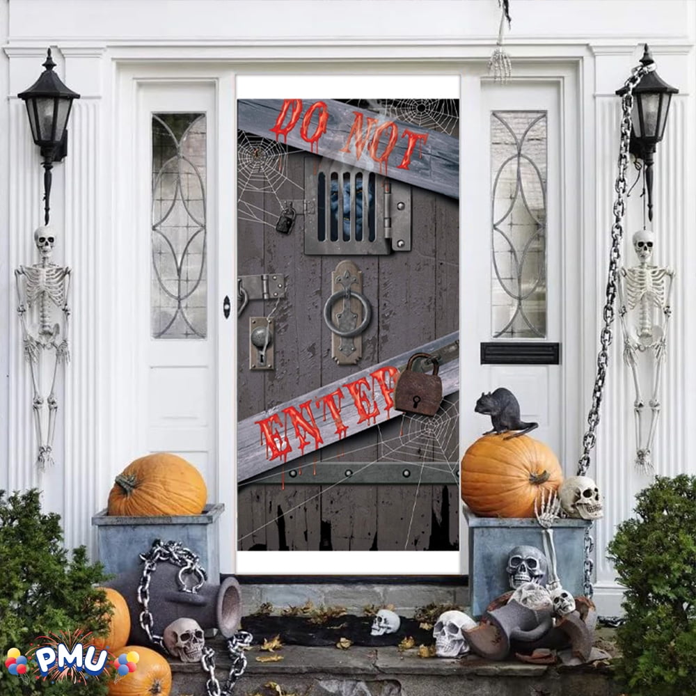 PMU Halloween Bathroom Door Cover, Halloween Decor, Door Decor