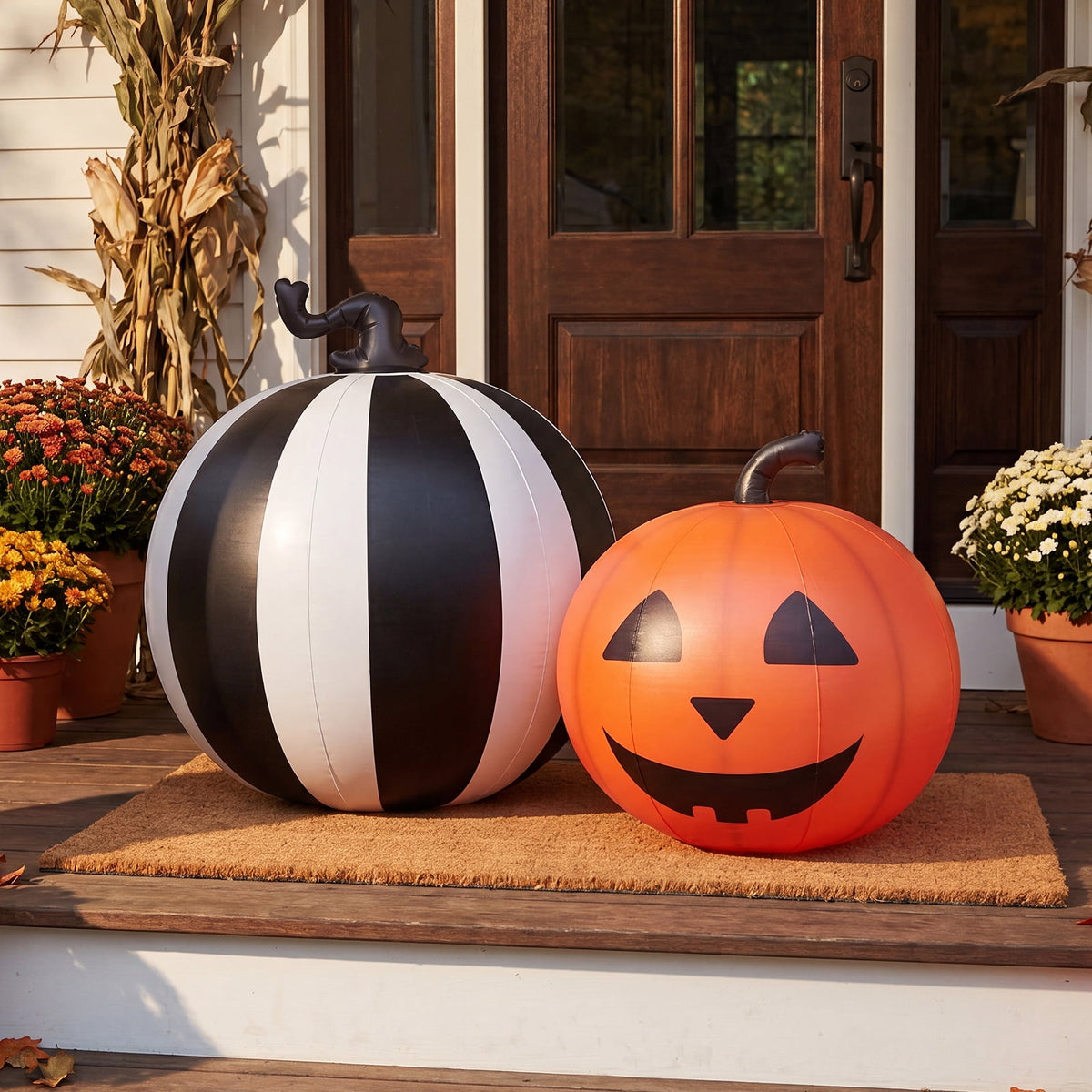 FUNBOY Inflatable Pumpkin Halloween Decorations Outdoor 2-Pack