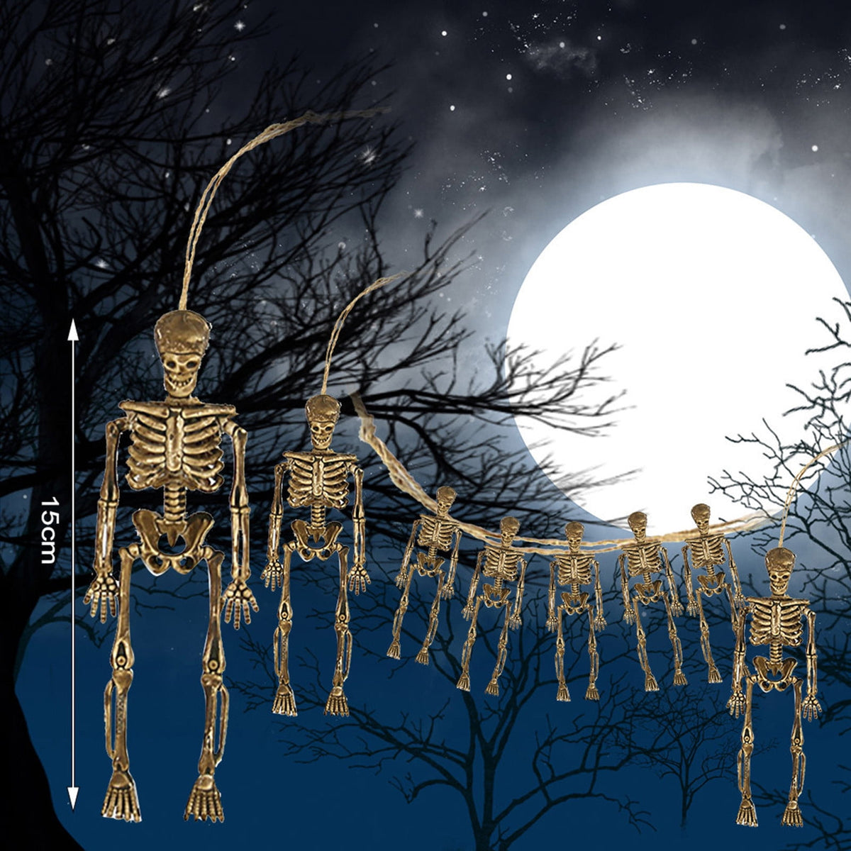 Realistic White Plastic Half Torso Skeleton Tabletop Prop, Detailed Human Half Skeleton Halloween Desktop Decor, Weatherproof Indoor Outdoor Reusable Spooky Party Ornament