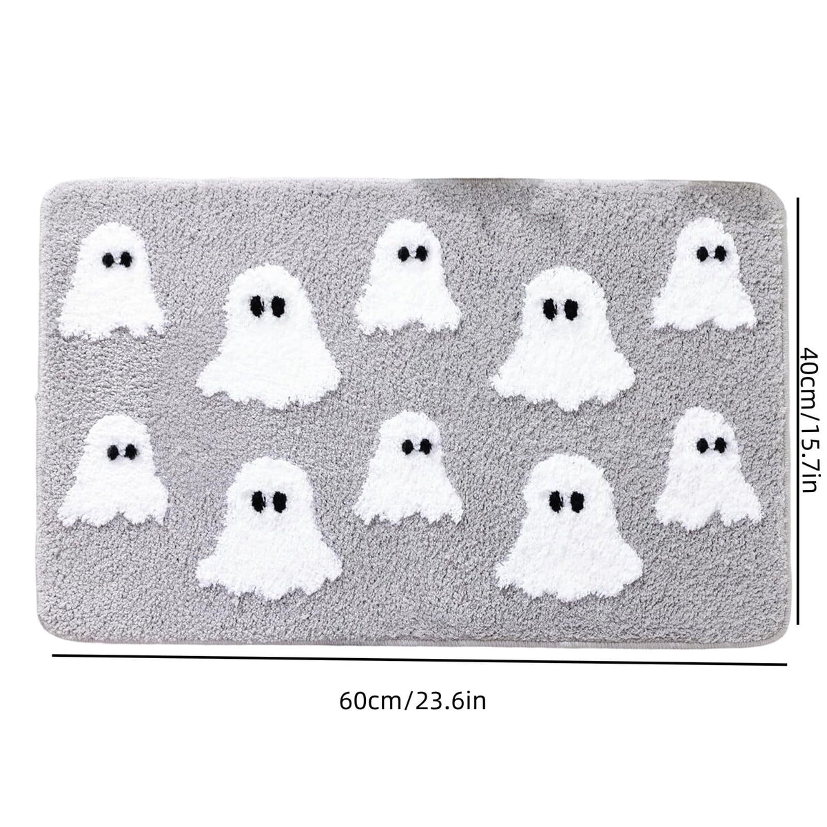 WWC Halloween Door Mat, 32x20 inch Halloween Decor Thick Non Slip Ghost doormat, Entryway Rug for Fall Party Indoor Outdoor Front Porch