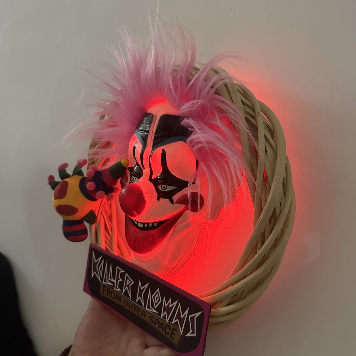 Halloween Clown Wreaths Decorative Door Halloween Wreath Hanging Pende Party Decoration Props 3D Glowing Wreath