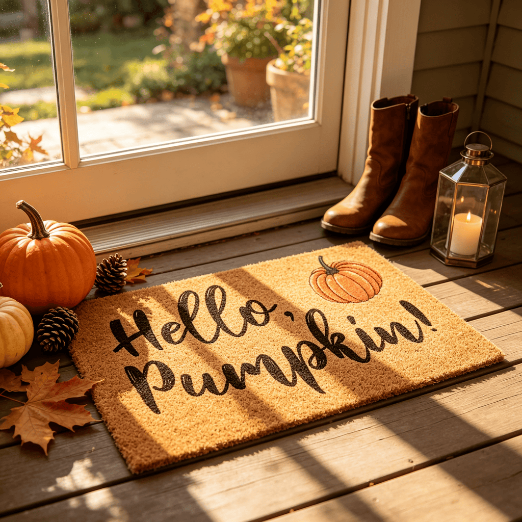 Halloween Pumpkin Doormat, Soft Non-Slip Indoor Outdoor Welcome Rug for Entryway Porch and Front Door