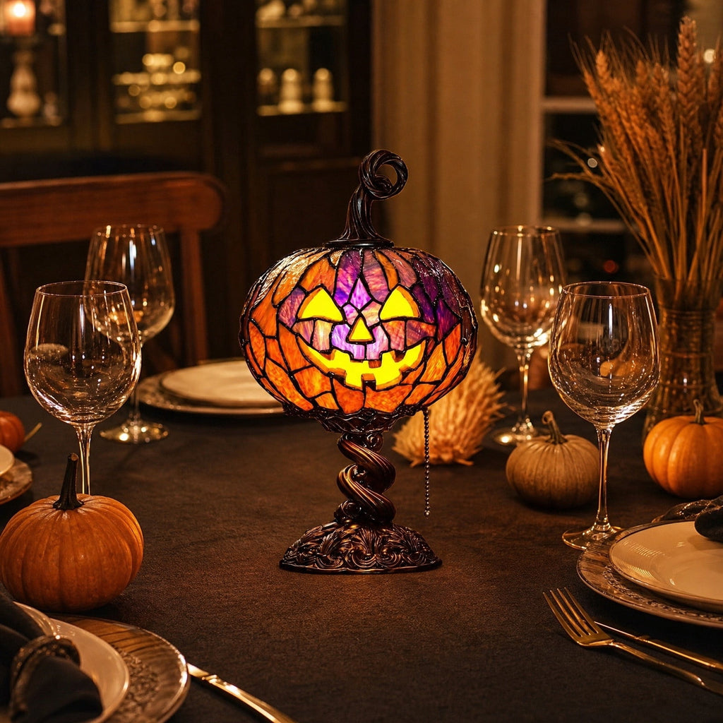 Halloween Pumpkin Candy Bowl with Lid, Decorative Plastic Treat Jar with Crushed Stone Look for Candy Serving and Seasonal Table Display, Reusable Spooky Home Accent, Home Decor, Brown
