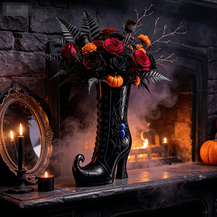 SCNOR 72 Inch Halloween Felt Garland with Ghost Pumpkin Witch Hat Spider Broom, Hanging Decor for Fireplace Mantel Wall