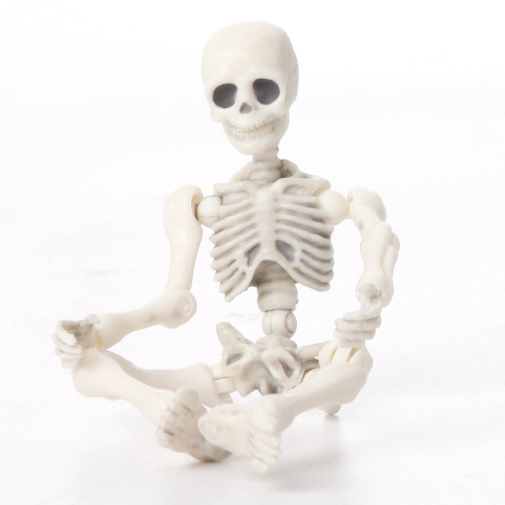 Fankiway Halloween Movable Skeleton Human Model Skull Full Body Mini Figure Toy , Decorations Skull Full Body Realistic Faux Human Skeleton Skull Decor