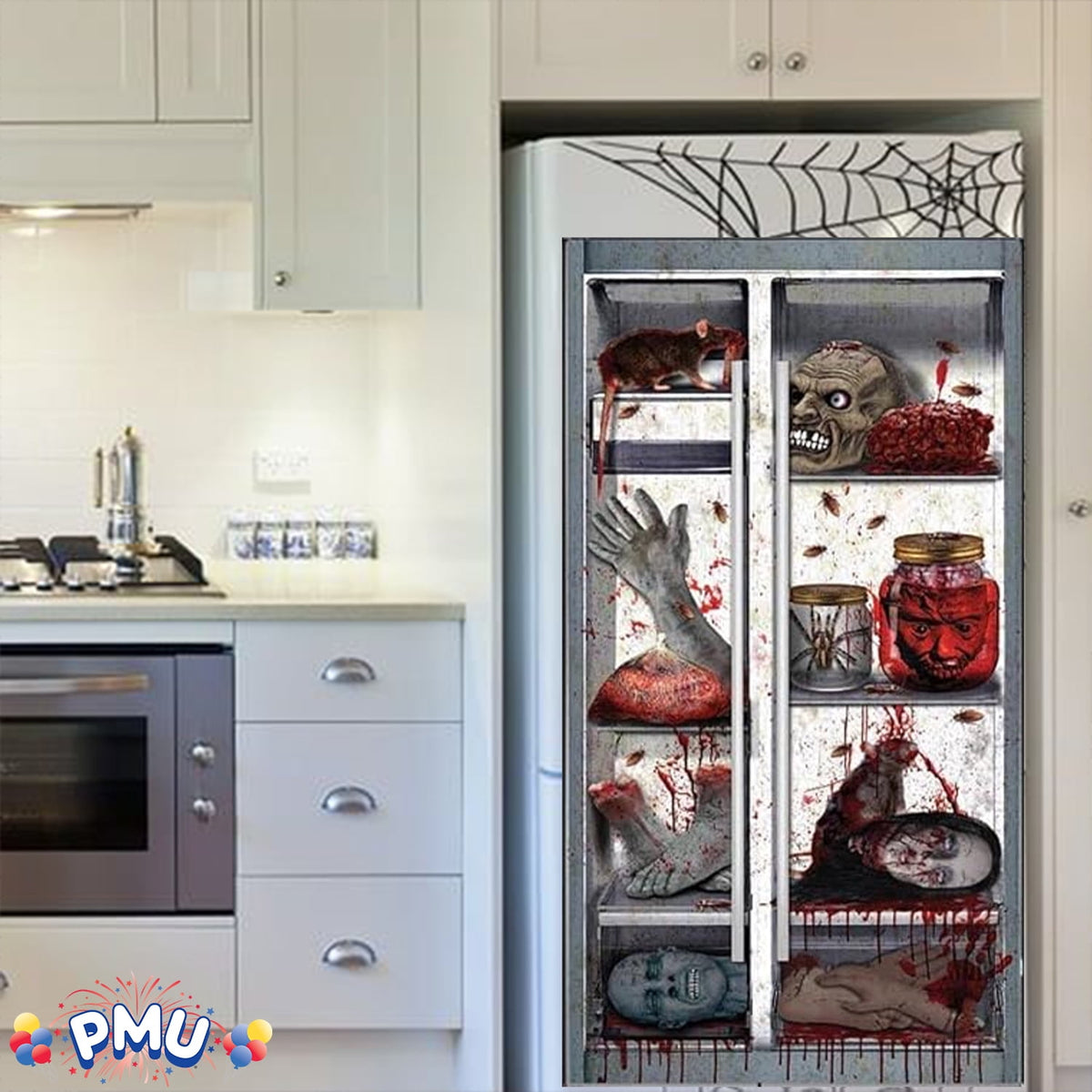 PMU Halloween Bathroom Door Cover, Halloween Decor, Door Decor
