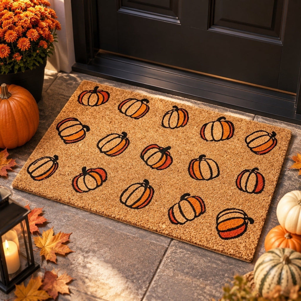 Halloween Pumpkin Doormat, Soft Non-Slip Indoor Outdoor Welcome Rug for Entryway Porch and Front Door