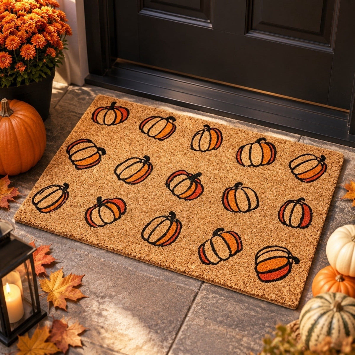 Halloween Pumpkin Doormat, Soft Non-Slip Indoor Outdoor Welcome Rug for Entryway Porch and Front Door