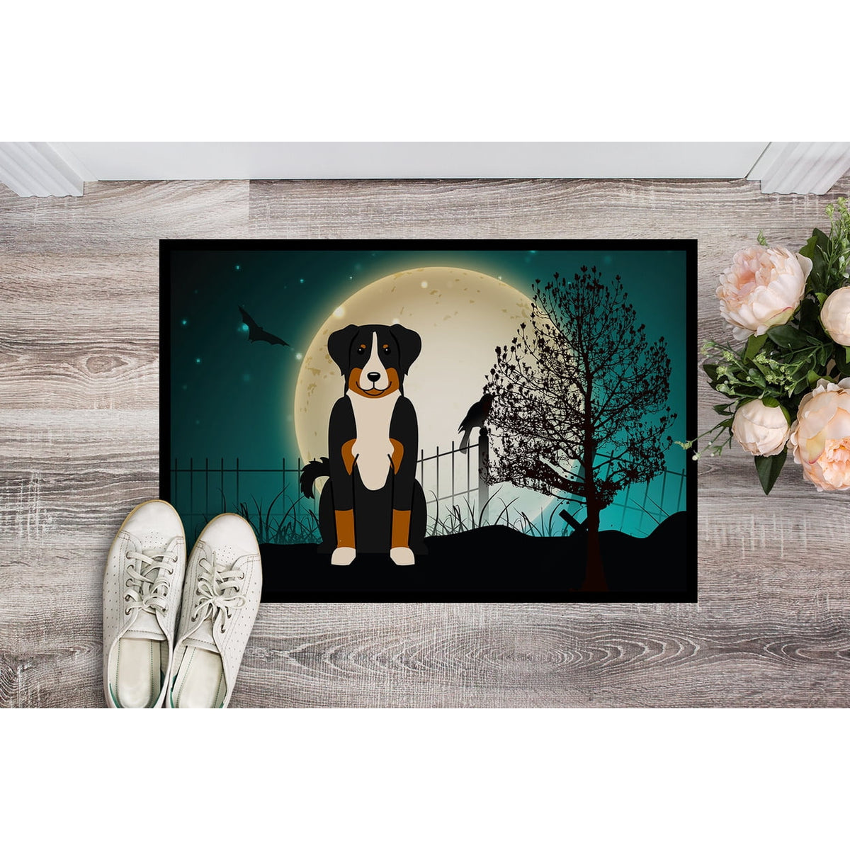 Carolines Treasures BB2233MAT Halloween Scary Appenzeller Sennenhund Indoor or Outdoor Mat, 18 x 0.25 x 27 in.