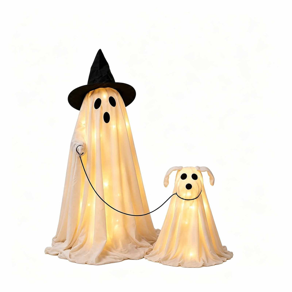 Halloween Decorations Outdoor Indoor, Wizard Ghost Dog Walking Set Two Piece Halloween Outdoor Patio Living Room Decor Halloween Decorations Clearance For Party Home