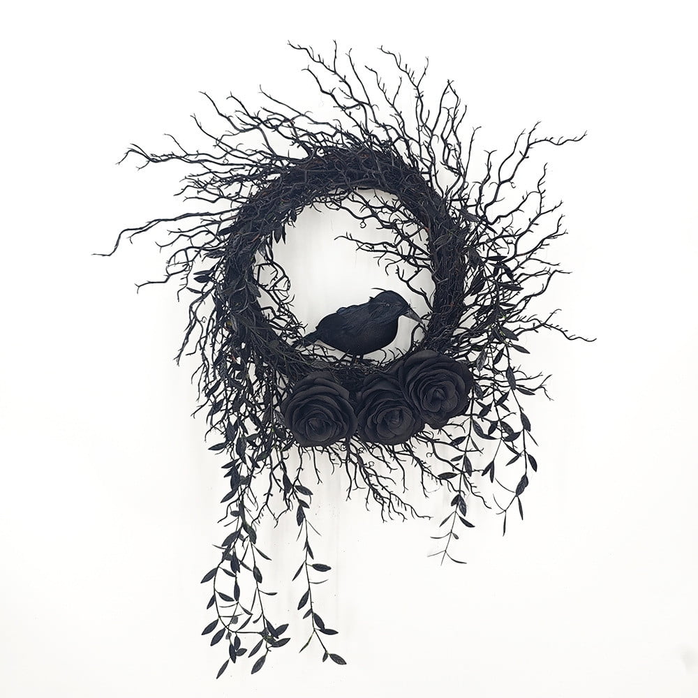 sruoe Halloween Decor, Halloween Decoration Indoor, Artificial Wreaths, Halloween Decoration Outdoor, Halloween Decoration, Halloween Wreath with LED, HHalloween Wreath for Home, Window Decor