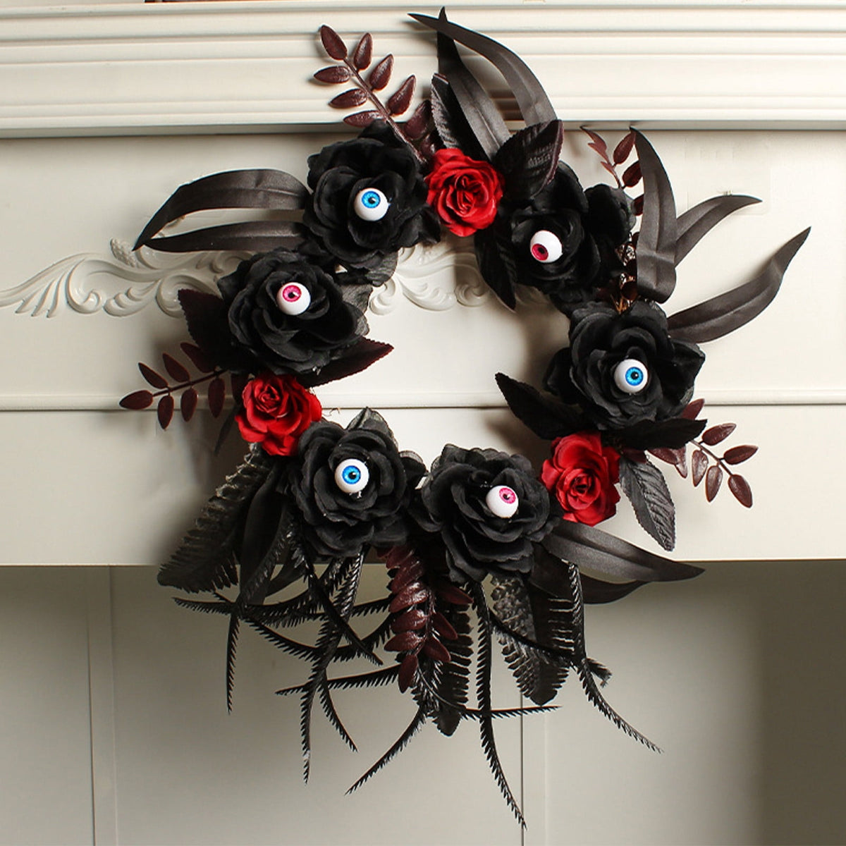 sruoe Halloween Decorations, Indoor Outdoor Halloween Decor, Artificial Wreaths, Halloween Decorations for Outside, Halloween Simulation Decorative Wreath